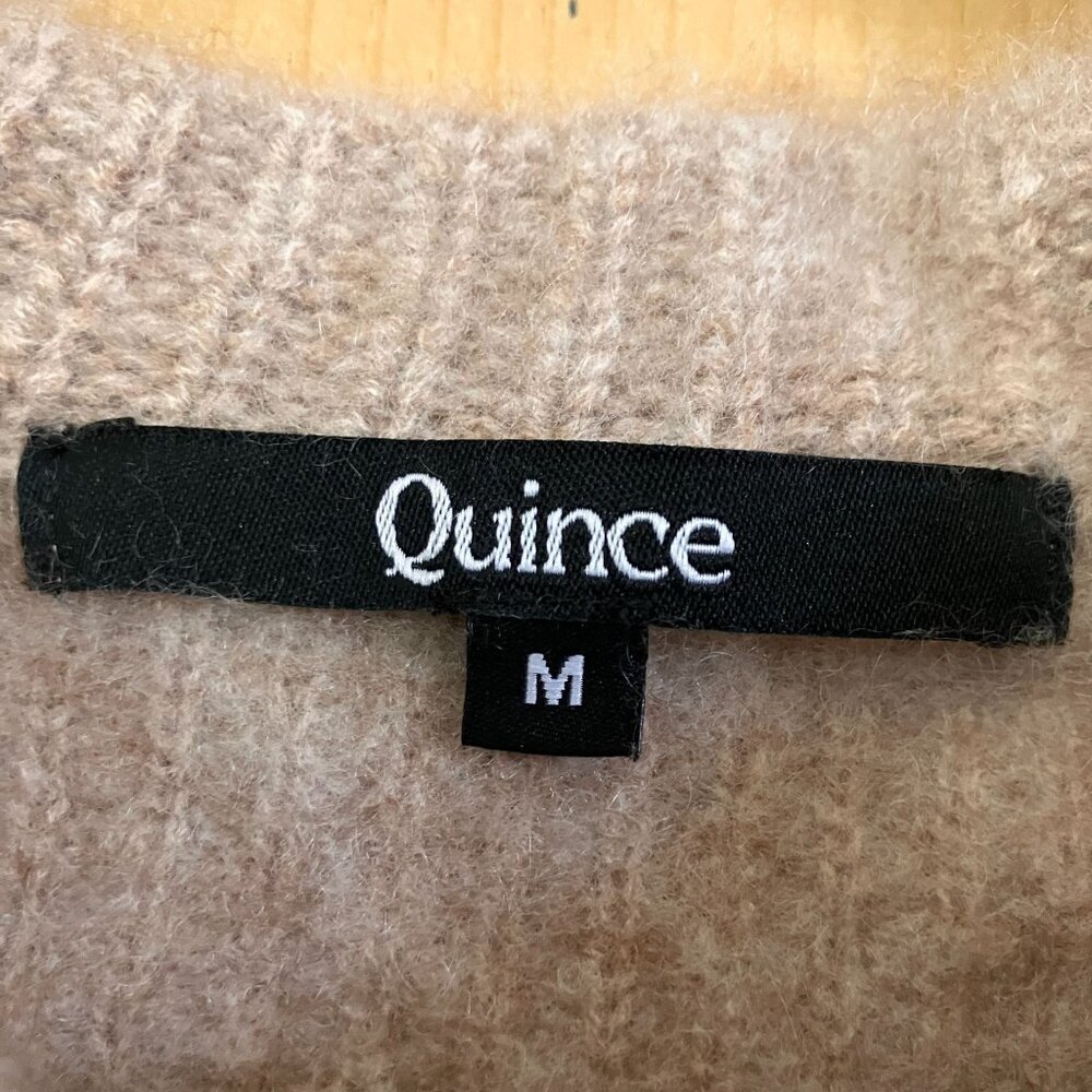 Quince Womens 100% Cashmere Thick Fisherman Ribbed Sweater Medium Beige FA EXC - Picture 7 of 12